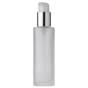 CP7080 60 ml Frosted Glass Bottle with white silver serum pump