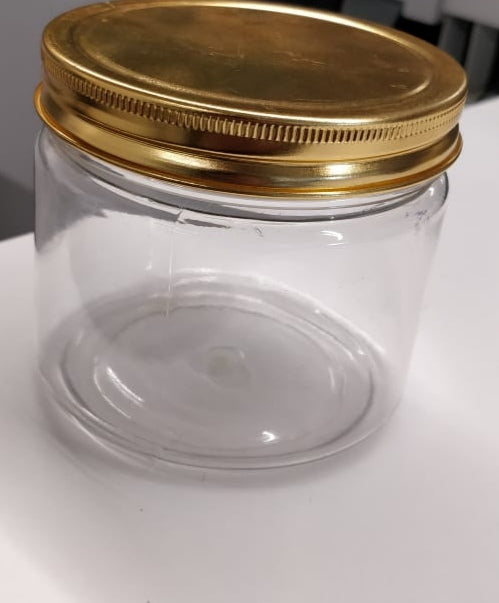 CP7070 400 gm Transparent PET Jar with Golden Aluminium Cap