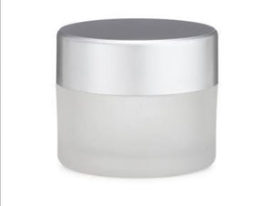 CP7050 50gm Frosted Glass Jar With Silver Cap