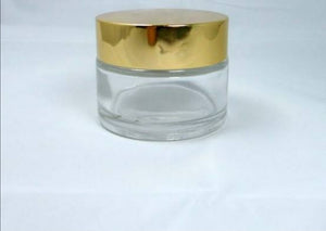 CP7073 50gm Clear Glass Jar With golden cap