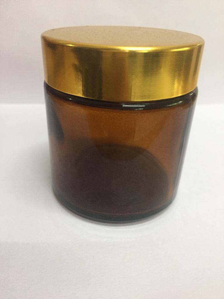 CP7098 100 gm Amber Glass Jar With Golden Cap