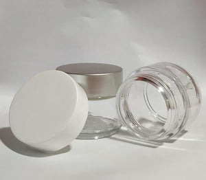 CP7243 100 gm Premium quality Glass jar with white cap